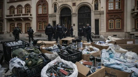 REKTORAT PRETVOREN U RATNU BAZU?! Policija našla topovske udare, gas maske i špriceve – šta se OVDE spremalo?! (FOTO)