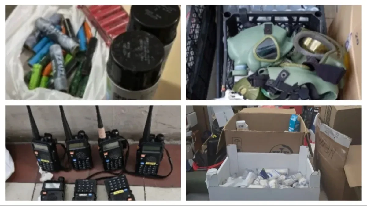 TOPOVSKI UDARI, PIROTEHNIKA, SPREJEVI, GAS MASKE, RADIO STANICE... Pogledajte šta je još pronađeno u Rektoratu