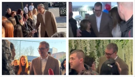 VUČIĆ SA DAMAMA IZ LEVE OBALE ZA 8. MART Žene su te koje drže naše društvo i državu