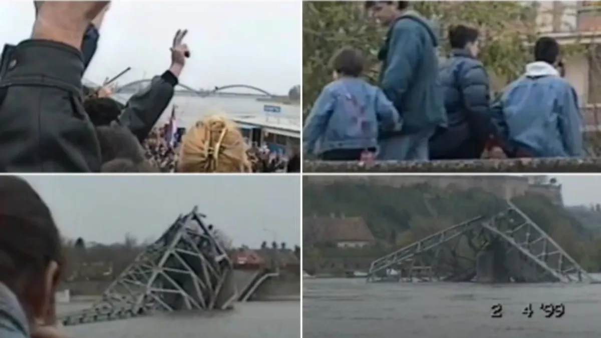 1. APRILA 1999. NATO JE SRUŠIO VARADINSKI MOST: Ljudi su pokazali INAT AGRESORU DIŽUĆI 3 PRSTA, i deca su vikala "SRBIJA, SRBIJA"