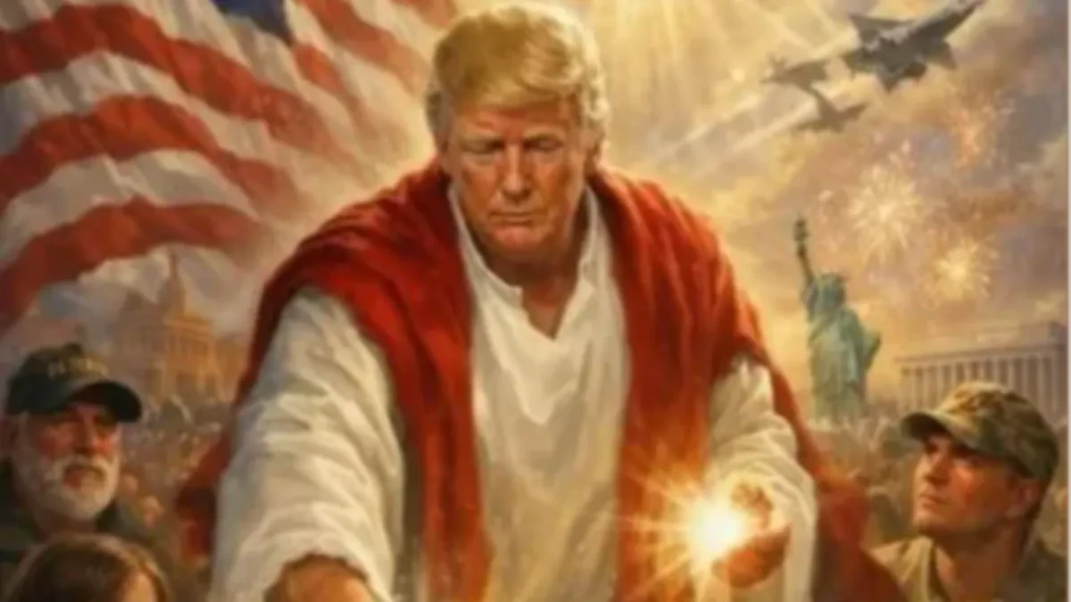 ŠTA BI? Tramp obrisao sliku koja ga prikazuje kao Isusa, pa počeo da se "pravda": Trebalo je da...