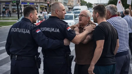 HAOS U NOVOM SADU! Policija nasrnula na starca dok blokaderi divljaju – Vučević besan! (VIDEO)