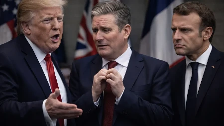 TRAMP ISMEVAO BRITANCE PRED SVIMA! Imitirao Starmera kao nesposobnog – pa udario i na Makrona zbog “šamara”!