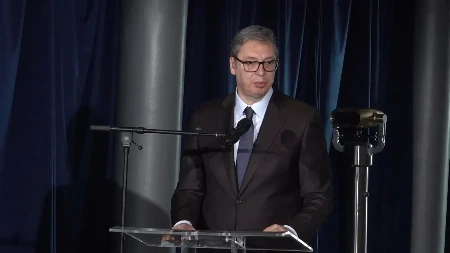 OD ZMIJARNIKA, MOČVARNOG PODRUČJA, NAPRAVILI SMO NAJLEPŠI DEO JUGOISTOČNE EVROPE Vučić govori na otvaranju vidikovca na Kuli Beograd 