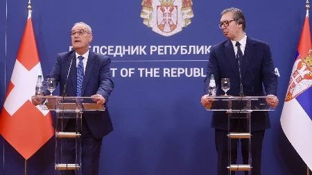 STIŽU NOVE INVESTICIJE: Vučić se sastao sa predsednikom Švajcarske Konfederacije Gijem Parmelenom 