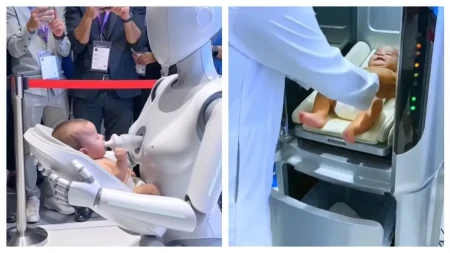 ROBOT DOJI BEBU, MAŠINA JE PRESVLAČI Snimak iz Dubaija šokirao ceo svet (VIDEO)
