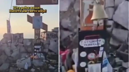 Blokaderi oskrnavili "svetionik" pravoslavlja! Dobri domaćin zaustavio ludilo - nije ih mrzelo da se popnu na vrh Rtnja! 