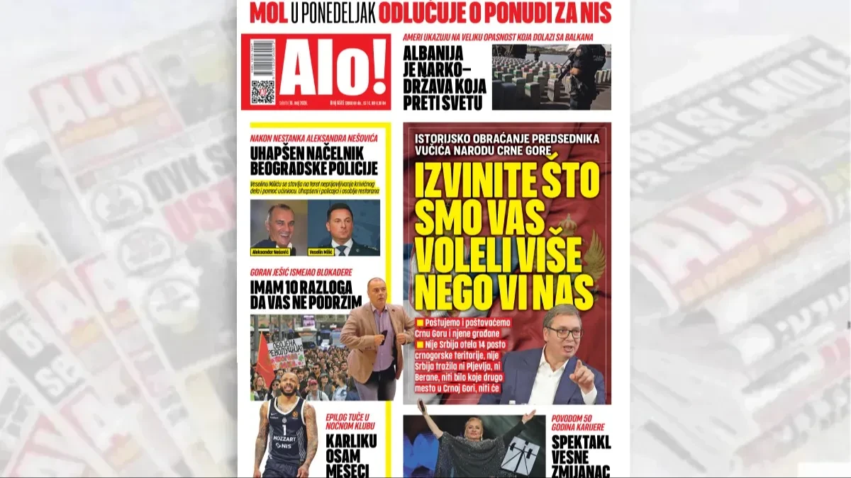 Istorijsko obraćanje predsednika VučIća narodu Crne Gore: Izvinite što smo vas voleli više nego vi nas