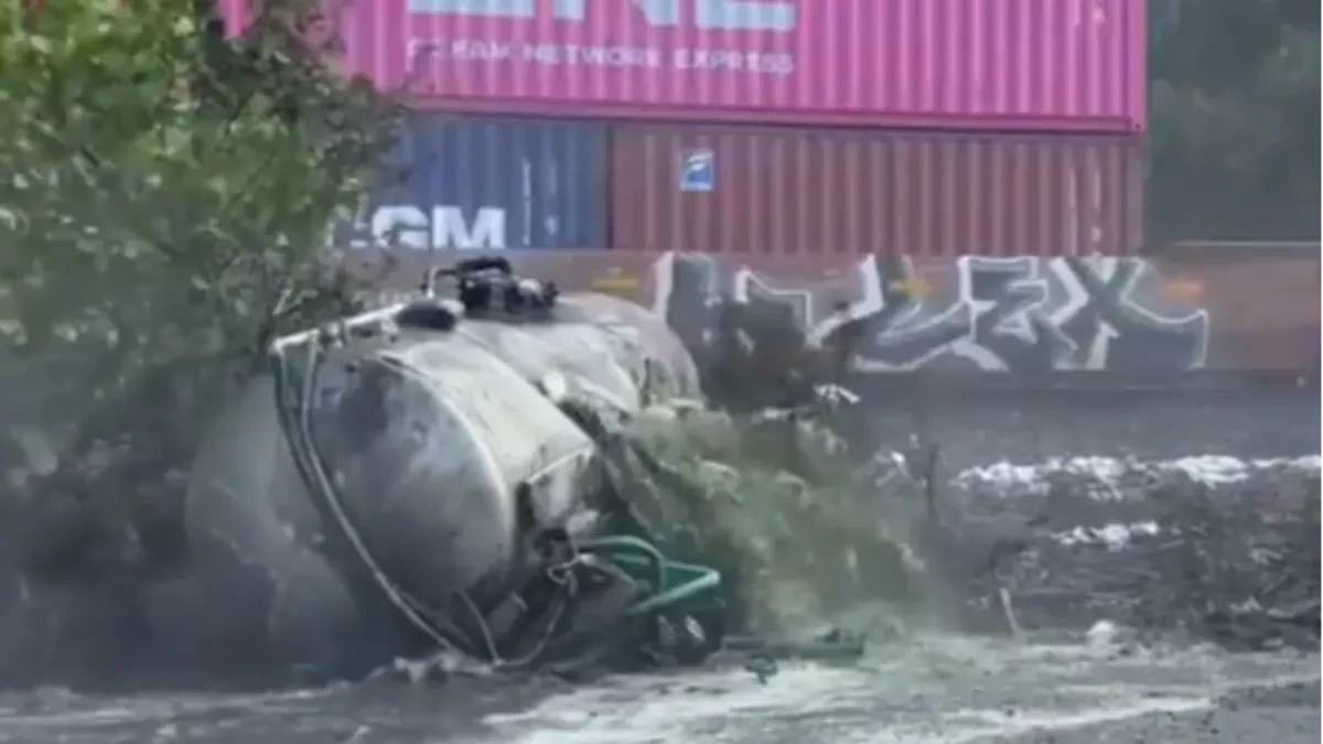 Voz razneo cisternu sa septičkim otpadom! Horor na pruzi (Uznemirujući video)