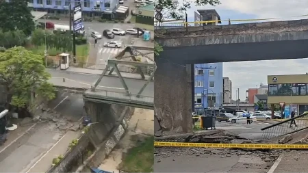 Prvi snimci nakon pada mosta Gradiška: Beton se sručio na šetalište, tragedija izbegnuta pukom srećom 