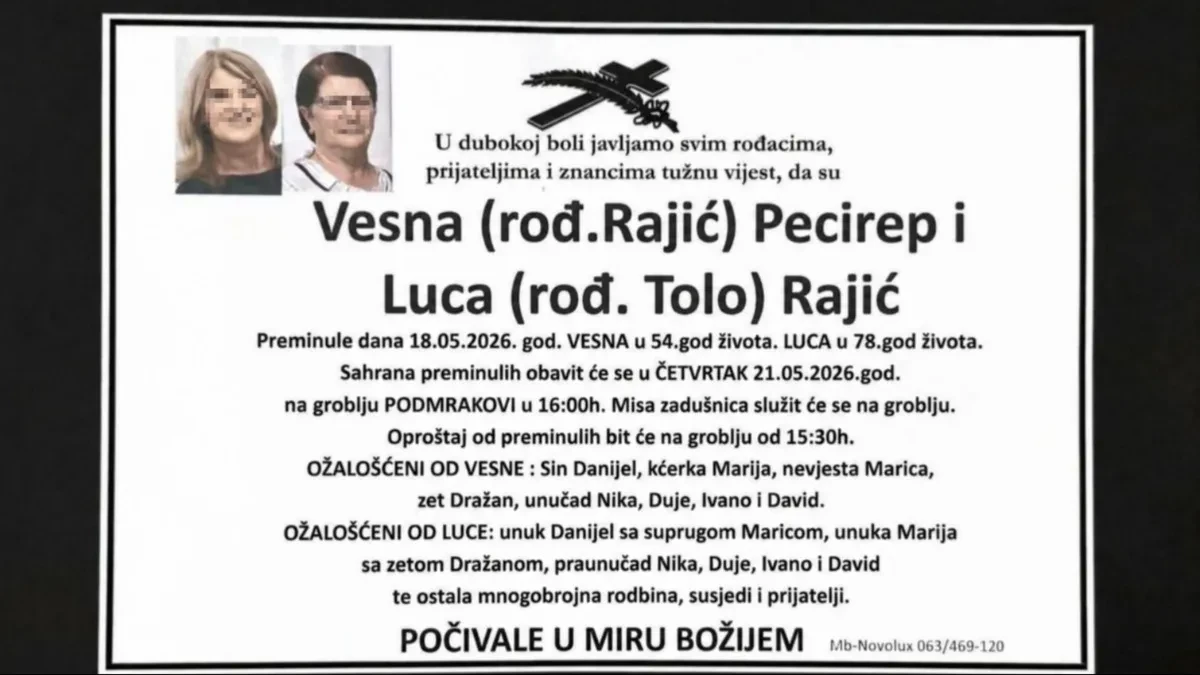 Najtužnija umrlica: Majka i ćerka jedna do druge - obema presudio monstrum!