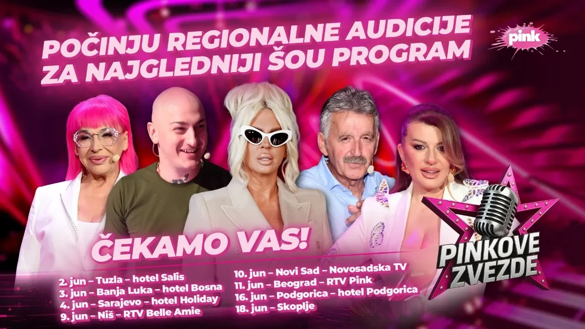 PINKOVE ZVEZDE OTVARAJU VRATA NOVIM TALENTIMA: Kreću audicije širom regiona!