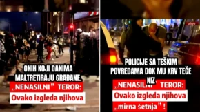 Policajac obliven krvlju posle napada agresivne mase blokadera! Ovi snimci lede krv u žilama