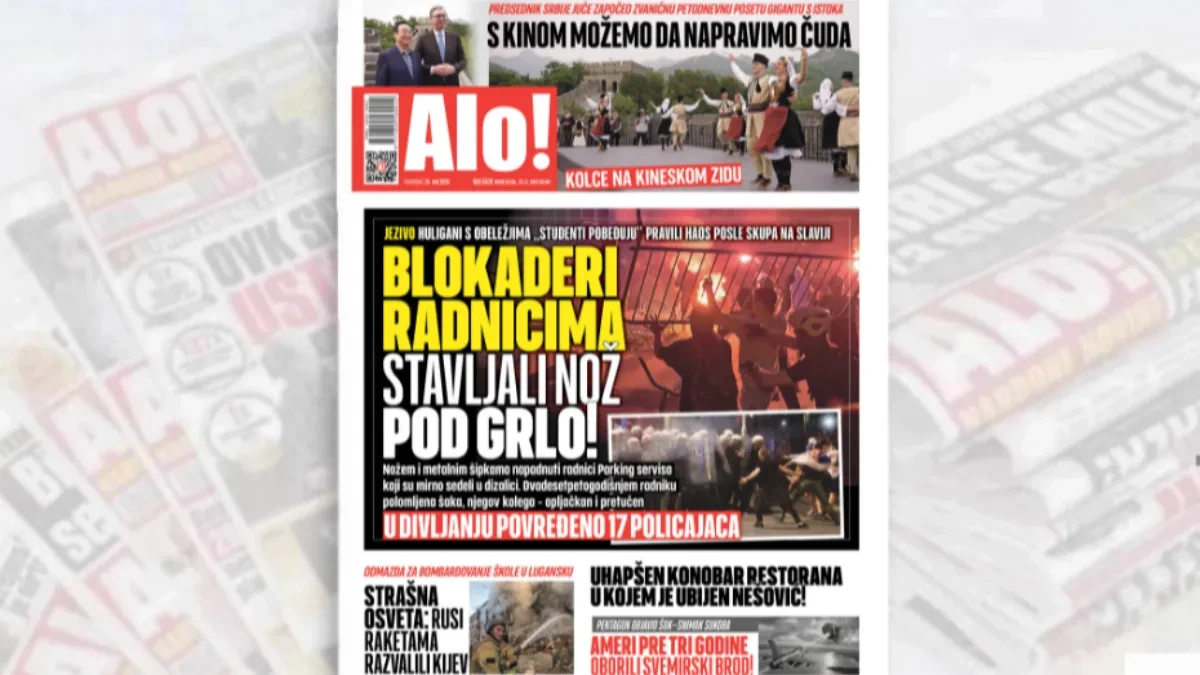 Blokaderi radnicima stavljali nož pod grlo! Huligani s obeležjima „studenti pobeđuju“ pravili haos posle skupa na Slaviji