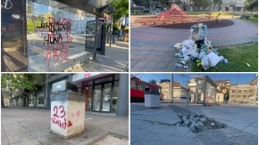 Rušili, lomili, šarali i prljali: Ove scene iz prestonice su slika i prilika blokadera