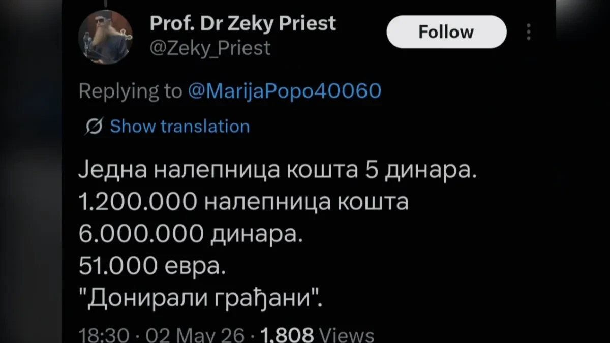 Narod postavio ključno pitanje: "Ko finansira blokadersku kampanju? Da nije Žaklinin deda?" (VIDEO)