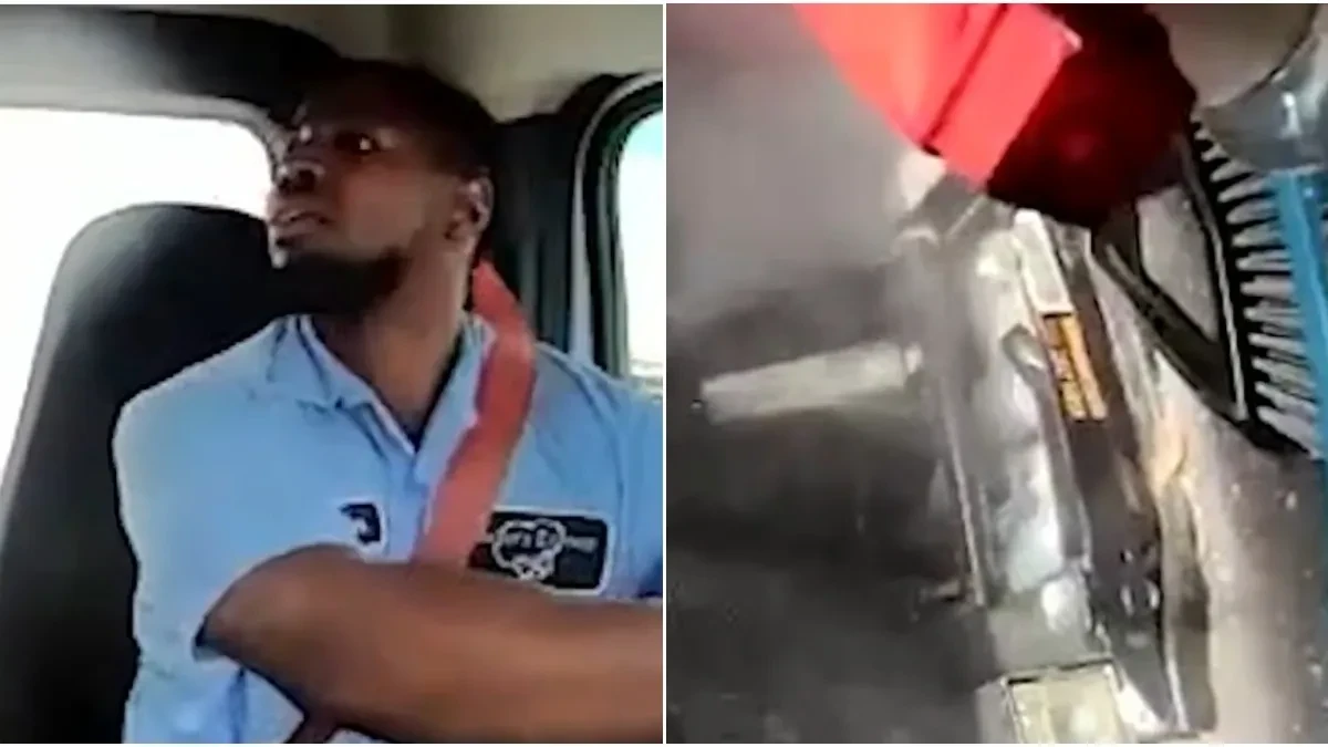 Snimak iz kamiona koji ledi krv! Vozač gledao kako avion ide pravo na njega! (VIDEO)
