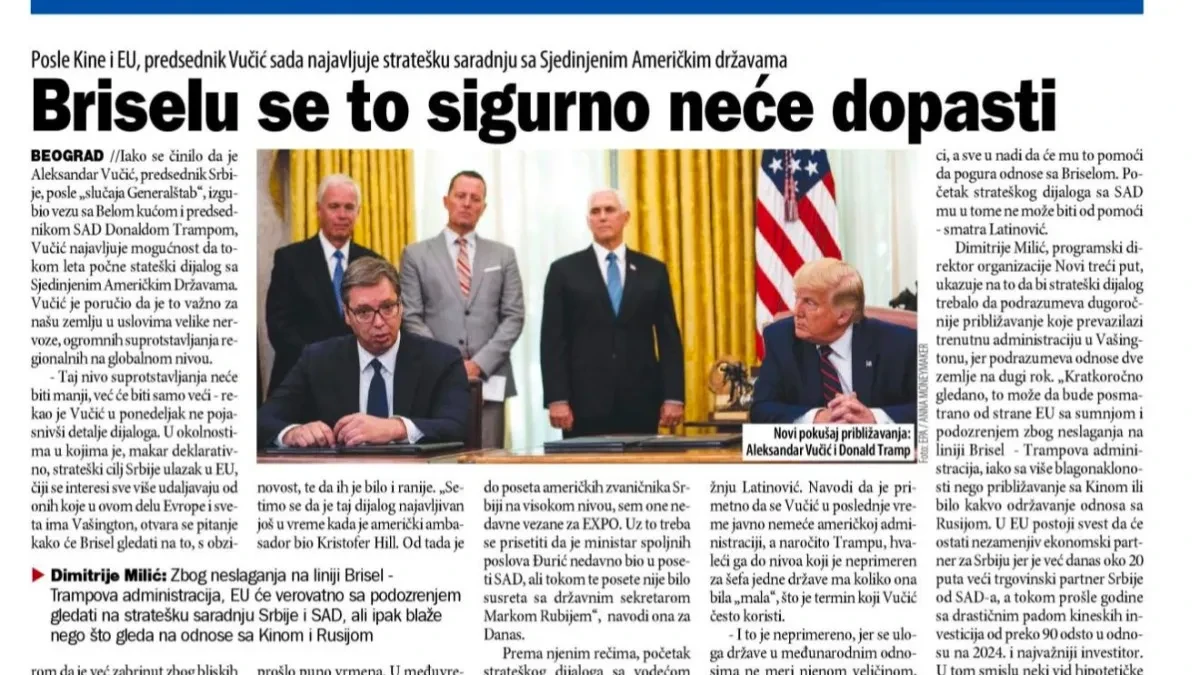 Studentsko-blokaderski mediji bi da izoluju Srbiju! Podanički "Danas" smatra da osim sa Kinom i Rusijom treba da prekinemo odnose sa SAD