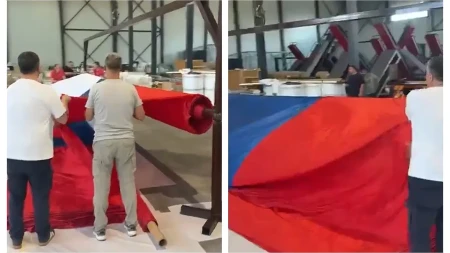 Danas možete da vidite samo delić ove lepote: 500 metara dugačka, 1 tonu teška - Najveća srpska zastava ikada! (Video)