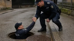 Vic dana: Idu dva policajca ulicom i jedan upadne u šaht...