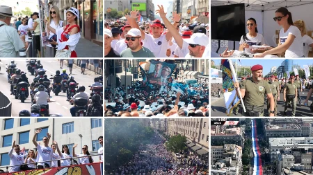 Veliki skup "Srbija jedna porodica": Hiljade građana nosi najveću srpsku zastavu, kolone i dalje pristižu!