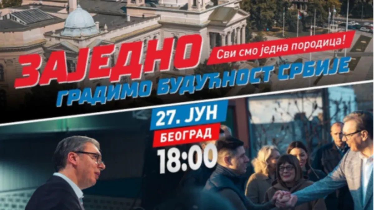 Vučić uputio poziv građanima: "Vidimo se!" Veliki narodni skup "Srbija, jedna porodica" u 18 časova