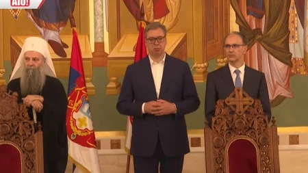 Predsednik Vučić na potpisivanju ugovora za završne radove na Hramu Svetog Save