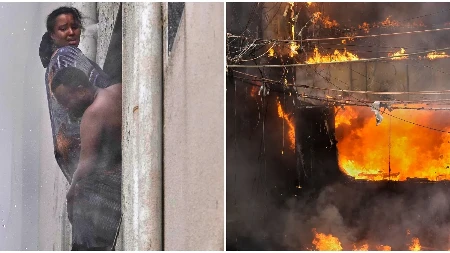 Ljudi visili sa prozora dok je plamen gutao zgradu! Poginula 21 osoba, jezive scene iz Nju Delhija (FOTO)