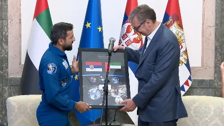 Prvi arapski astronaut! Vučić sa ministrom omladine UAE (VIDEO)