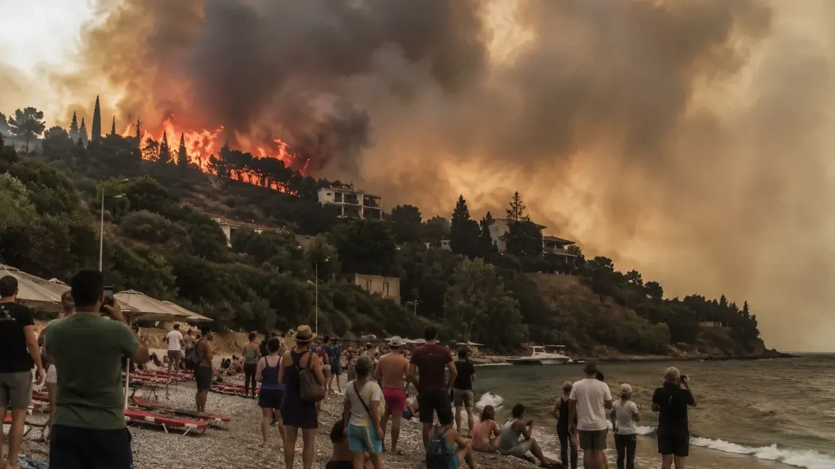 Stravičan požar u Grčkoj! Stiglo hitno SMS upozorenje za evakuaciju, vatra opkolila kuće na Eviji