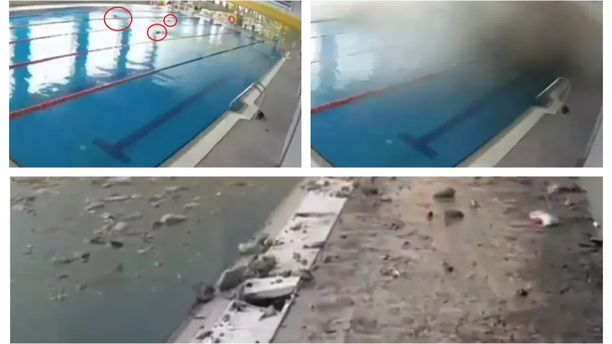 Srušio se krov među plivače na bazenu u centru grada: Stižu jezivi snimci iz Zaporožja (VIDEO)