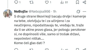 I blokaderi priznali da Vučić brine o najstarijima: Zamislio, penzioner si - jedni brinu o tebi, drugi te vređaju i prete ti: Kome ćeš dati glas?