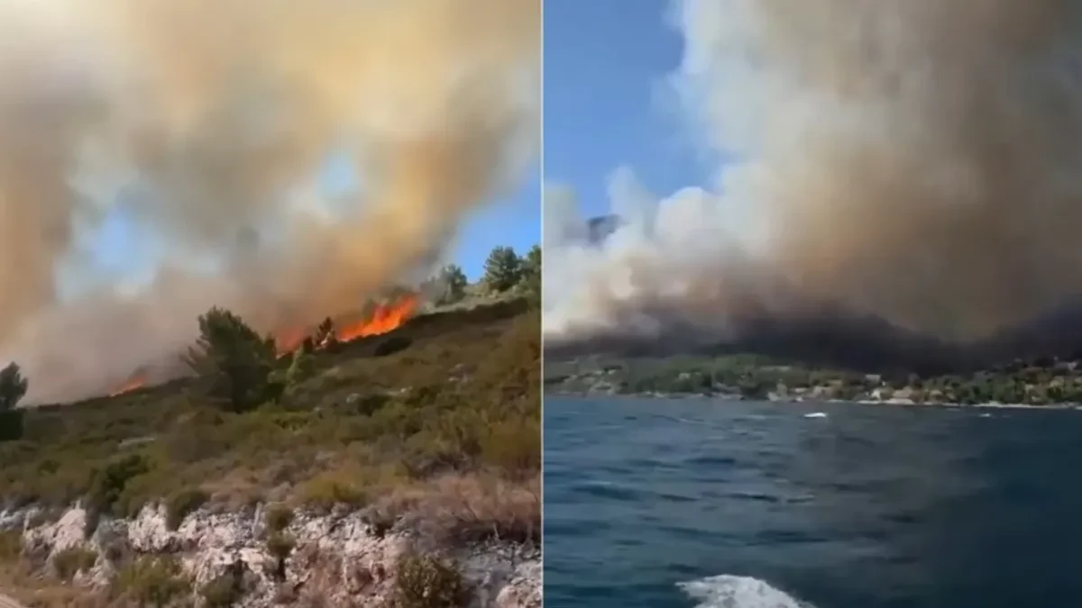 Veliki požar u Hrvatskoj! Vatra se vidi kilometrima daleko, u gašenju učestvuju i kanaderi (VIDEO)