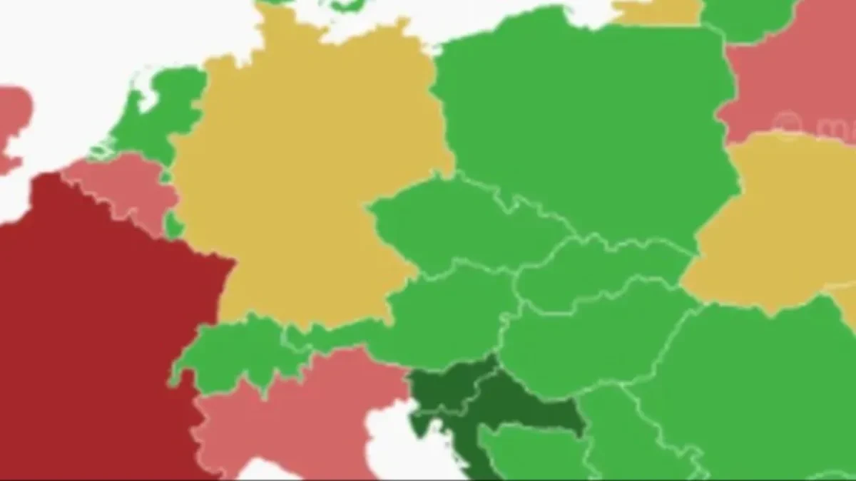 Nova mapa Evrope zaludela internet: Balkan u zelenom, a Francuska, Italija i Britanija u crvenom