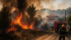Gori kod Obrenovca! Plamen stigao nadomak kuća, gust dim prekrio Stubline
