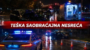 Staklo i delovi automobila rasuti po putu: Teška saobraćajna nesreća u Novom Sadu