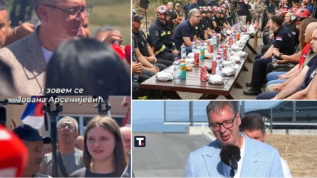 Jednoj majci udžbenici, Jovani pomoć, vatrogascima zahvalnost: Ovako Vučić pokazuje brigu za običnog čoveka