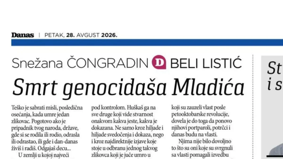 Blokaderska ideologija - Snežana Čongradin pljuje po Mladiću, Srbiji i Srbima