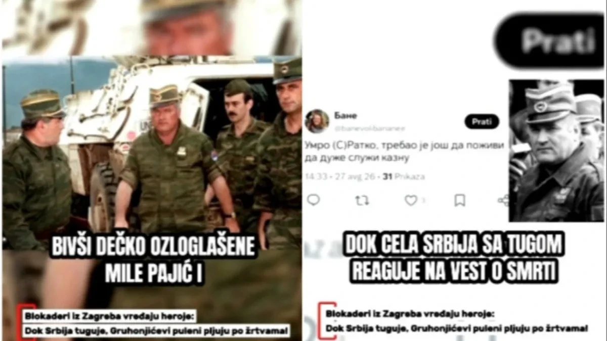 Bivši dečko Mile Pajić vređa generala Mladića! Dok se baškari u Hrvatskoj, upućuje sramne uvrede