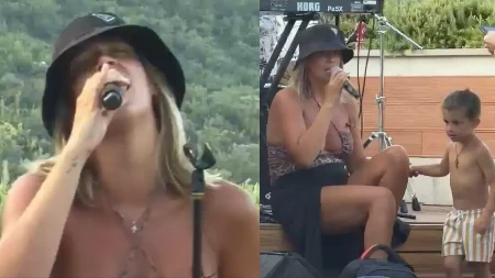 Marija Mikić bez trunke šminke zapevala pred nastup, oko nje trčkara sinčić Milija (video)