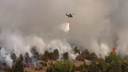 Apokaliptične scene u Deliblatskoj peščari: Vatra progutala više od 500 hektara, vatrogasci i helikopteri u borbi sa stihijom! 