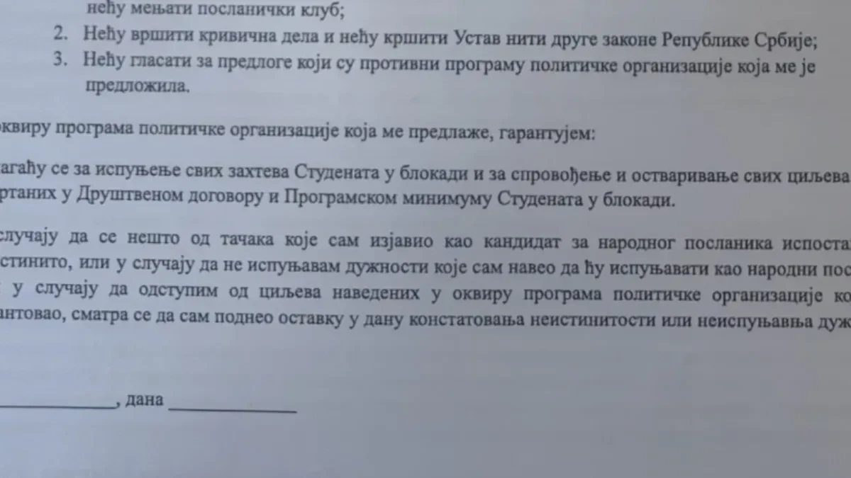 Skandal! Procureo dokument! Blokaderi od svih kandidata traže apsolutnu poslušnost!