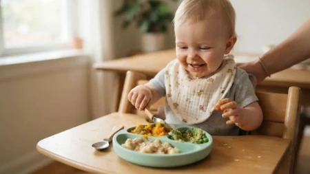 Nemlečna ishrana za bebe u osmom i devetom mesecu – šta uvesti i kako planirati obroke
