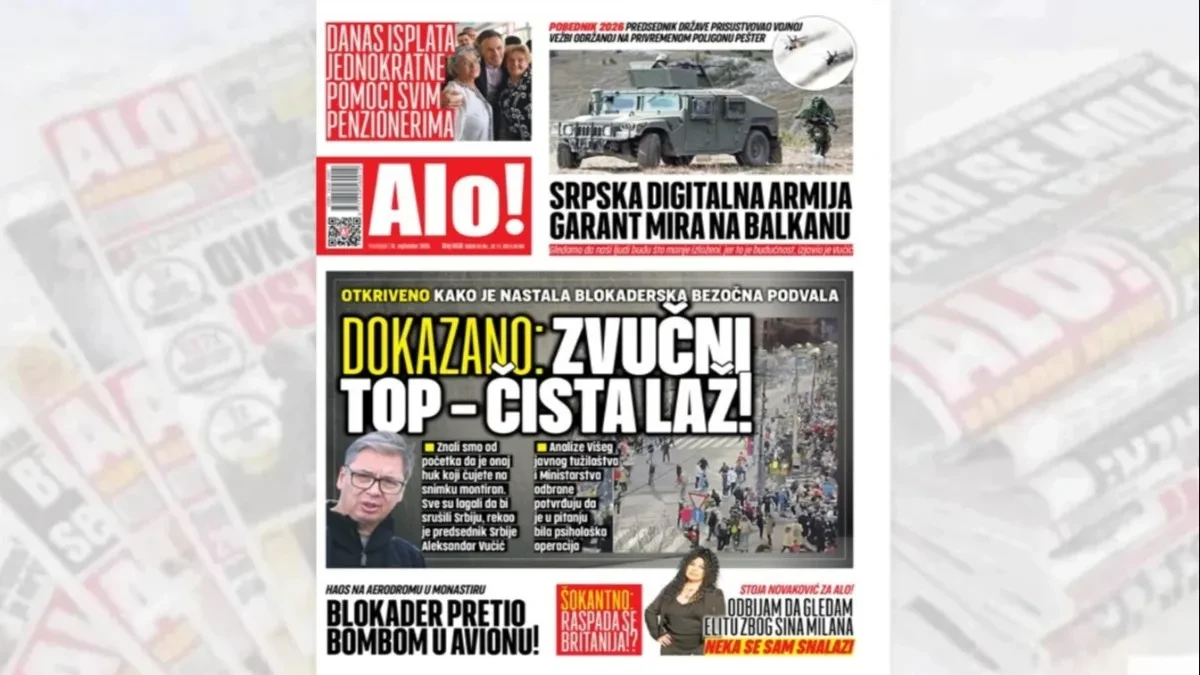 Dokazano: Zvučni top - čista laž! Otkriveno kako je nastala blokaderska bezočna podvala    