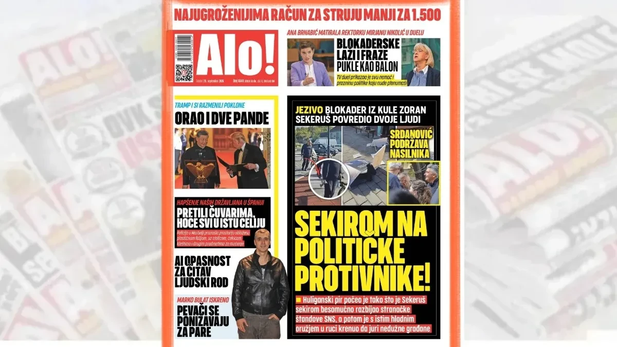 Sekirom na političke protivnike: Blokader iz Kule Zoran Sekeruš povredio dvoje ljudi