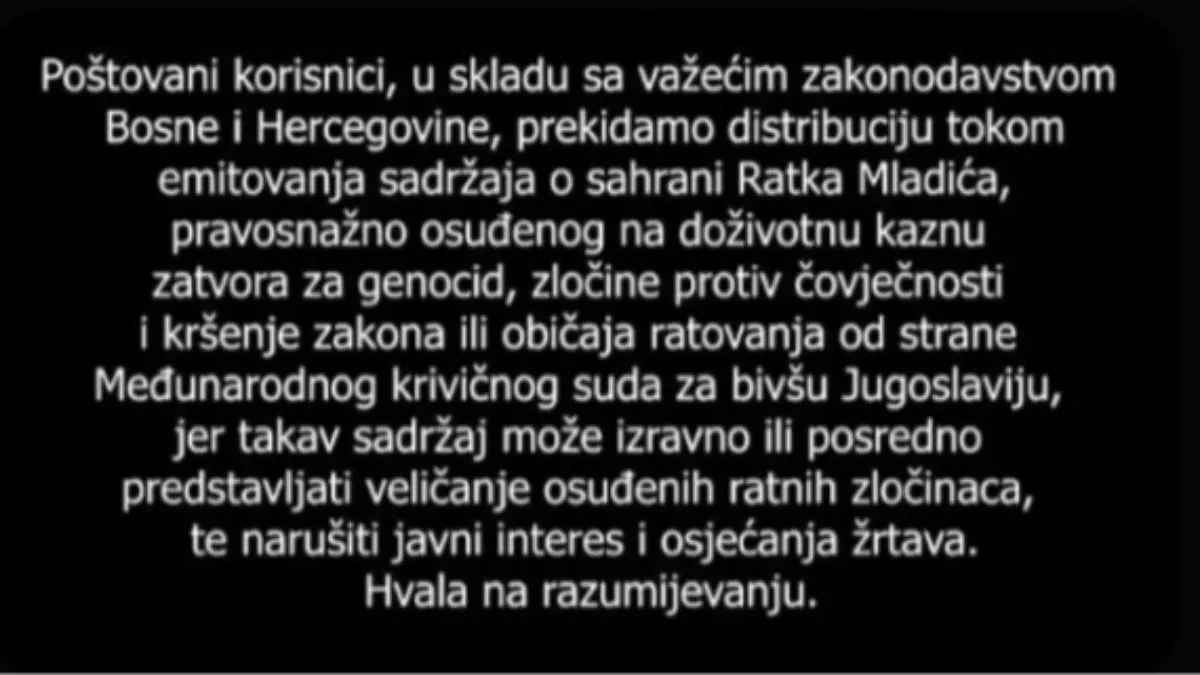 Užas! Muslimani ugasili prenos sahrane Ratka Mladića na RTRS!