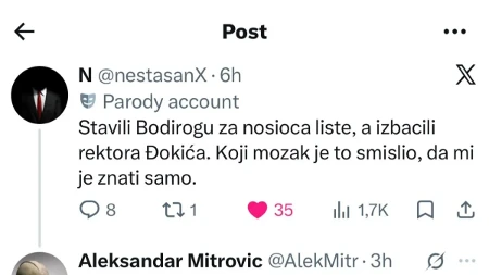 Blokaderi isprozivali Bodirogu: Jedva završio srednju, ne zna tri rečenice da sastavi